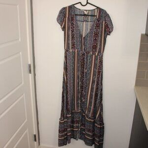 Jaase Boho Patterned Ditsy Floral Flowy Maxi Dress Size XSmall